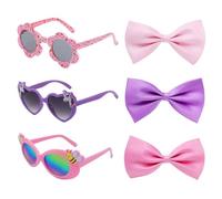 EHDWXVZM 3 Pezzi di Occhiali da Sole E 3 Pezzi I Bambini Volano Cravatta, Occhiali da Sole per Bambini, Occhiali per Ragazze, Celebrazioni di Carnevale, Abiti, Occhiali da Sole per Feste.