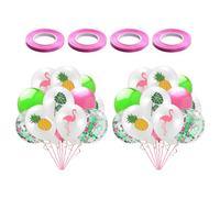 EHDWXVZM 30 Pezzi di Palloncini E 4 Ruoli di Nastri, Forniture per Feste Hawaiane, Palloncini Decorativi per Feste, Disposizione delle Scene per Feste.