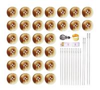 EHDWXVZM 30 Pezzi di Pulsanti in Resina Rotonda E 1 Set di Strumenti di Cucito, Sostituzione del Pulsante dei Vestiti, Pulsanti retrò, Forniture di Cucito.