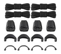 EHDWXVZM 4 Lacci Elastici Neri E 12 Pezzi Di Accessori In Plastica, Lacci Per Scarpe Semplici E Versatili, Forniture Di Sneaker, Accessori Per Scarpe.