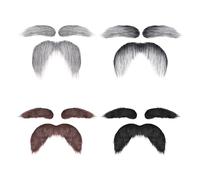 EHDWXVZM 4 Set di Oggetti di Scena di Travestimento Simulati, Sopracciglia E Barbe False, personalità Creativa, Gioco di Ruolo, Sesso Universale E Decorazione Facciale per Feste.