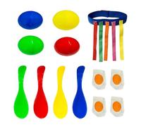 EHDWXVZM 4 Set di Set di cucchiai per bilanciare, 1 Set di Oggetti di Scena per strappare la Coda, 5 Code, Set da Gioco all'aperto, Cucchiaio con Strumento di Gioco per bilanciare Le Uova