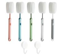 EHDWXVZM 5 Pezzi Pennello A Tazza di Manico Lungo E 2 Pezzi Ganci Bianchi, Pennelli A Spugna, Forniture per La Cucina, Strumenti di Pulizia Multiuso.