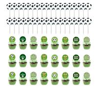 EHDWXVZM 60 Pezzi Inserti da Calcio per Torte e Cupcake, Decorazioni per Feste a Tema, Monocromatico Bianco e Nero