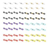 EHDWXVZM 64 fibbie di collegamento per occhiali, anti-smarrimento, fibbie di collegamento elastiche, fibbie antiscivolo, catene per occhiali, catene per occhiali, bianco, Taglia unica