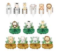 EHDWXVZM 7 Ornamenti per Animali della Giungla E 24 Tierkarton, Decorazione di Compleanno per Animali della Giungla, Decorazione della Fauna Selvatica, Decorazione per Feste di Compleanno.