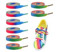 EHDWXVZM 8 lacci per sneaker, lacci color neon, lacci arcobaleno, lacci piatti, cinturini decorativi per scarpe