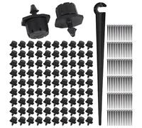 EHDWXVZM 90 Pezzi di Testine per Irrigatori per Irrigazione A Goccia, 90 Pezzi di Staffe A Terra, Testine Mini Irrigatori Regolabili, Accessori per Gocciolatori Neri