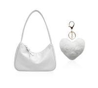 EHDWXVZM Borsa Sotto Ascella e Tracolla da Donna - Pochette in Pelle Bianca - Ciondolo Incluso - Ideale per Viaggio
