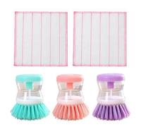 EHDWXVZM Confezione Composta da 3 Spazzole per Piatti, 2 Stracci, Spazzole per Pulizia Cucina, Detergente Multifunzionale, Spazzola per Piatti con Dosatore Detersivo per Piatti