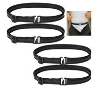 EHDWXVZM Elastici da uomo in 4 pezzi, cintura nascosta, cintura pieghevole, cintura per pantaloni da completo, cintura elastica antiscivolo