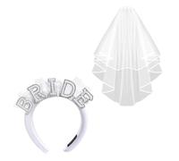 EHDWXVZM Fascia da 1 Pezzo, Velo da 1 Pezzo, Fascia da Sposa, Fascia da Sposa, Fascia da Sposa con Perle, Fascia da Sposa Elegante