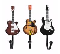 EHDWXVZM Ganci per chitarra in 3 pezzi, ganci portaoggetti. Gancio creativo retrò a forma di chitarra, gancio da parete per carichi pesanti, gancio appendiabiti personalizzato