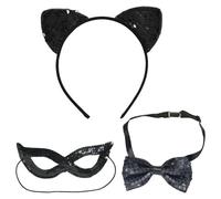 EHDWXVZM Oreria da Gatto in 1 Parte Che Si Agita, Maschera per Occhio in 1 Parte E Mosca in 1 Pece, Mescolanti Accessori per Il Gioco di Ruolo, Forniture per Il Travestimento per Feste.