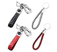 EHDWXVZM Portachiavi per auto da 4 pezzi, pendenti per borse, portachiavi in pelle intrecciata, accessori per auto, portachiavi alla moda e raffinati, portachiavi retrò