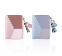 EHDWXVZM Portafoglio In 2 Pezzi Abbinati Al Colore, Portafoglio Corto Con Cerniera, Portafoglio Con Slot Multi-Card, Porta Carte Da Donna, Pochette Quadrata, Portamonete Con Ciondolo Con Nappa