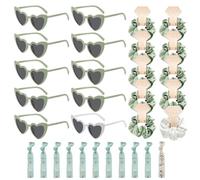 EHDWXVZM Set per addio al nubilato da 31 pezzi, braccialetto, occhiali da sole a forma di cuore, copricapo da sposa della squadra, adatti per matrimoni e addii al nubilato