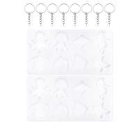 EHDWXVZM Stampi per Animali marini 2 Pezzi, Portachiavi 8 Pezzi, Silicone per stampi in Resina, Stampo in Silicone per Animali, Stampo per colata in Resina, Animali in Resina