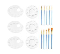 EHDWXVZM Tavolozza da 6 Pezzi, Pennello A Olio da 10 Pezzi, Tavolozza per Mescolare, Tavolozza dei Colori, Tavolozza Ovale, Tavolozza Artistica, Set di Strumenti di Pittura