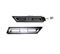 EHDXGGEK Luce Di Posizione Laterale A LED Con Logo SS Rosso E Anteriore Ambra Lente Fumé, Compatibile La Del Riflettore Paraurti Camaro 2010-2015(2pcs Front White)