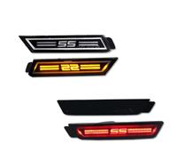 EHDXGGEK Luce Di Posizione Laterale A LED Con Logo SS Rosso E Anteriore Ambra Lente Fumé, Compatibile La Del Riflettore Paraurti Camaro 2010-2015(4pcs Front Rear)
