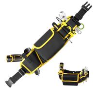 EHERDM Cintura portautensili regolabile con 5 tasche Marsupio di grande capacità per strumenti hardware Custodia multifunzionale in tessuto per elettricista falegnameria operai edili