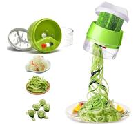 EHIOG Spiralizzatore di Verdure, Spiralizzatore di Verdure Taglia Verdure a Spaghetti, Affettatrice a Spirale Manuale per Fare Pasta Vegetale,Cetriolo,Carote Tagliuzzati (4-in-1)