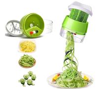 EHIOG Spiralizzatore di Verdure, Spiralizzatore di Verdure Taglia Verdure a Spaghetti, Affettatrice a Spirale Manuale per Fare Pasta Vegetale,Cetriolo,Carote Tagliuzzati (4-in-1)