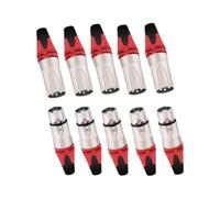 EHJRE 10 Pezzi Plug Della Linea di Microfono con Connettore Cavo XLR Tappo di Cavo Microfono in Lega Compatto Maschio E Femmina per I Podcast di Registrazio, rosso