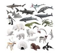 EHJRE 22 Pezzi Animali Marini Modello Animali Polari Figurine Animali Marini Figurine Animali Marini per Bomboniere, Style B