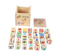 EHJRE 27 Blocchi Alfabeto in Legno, Blocchi ABC in Legno per Bambini Piccoli,
