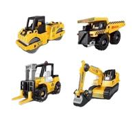 EHJRE 4 pezzi Construction Vehicle Toy Building Kit Kit di carrello elevatore per tamburi Compactor Dump Dump