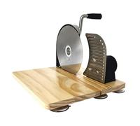 EHJRE Affettatrice Manuale per Pane a Lievitazione Naturale, Macchina per La Casa, Classica, con Base in Legno, Taglio Uniforme Del Pane, Argento Pieghevole