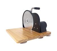 EHJRE Affettatrice Manuale per Pane a Lievitazione Naturale, Macchina per La Casa, Classica, con Base in Legno, Taglio Uniforme Del Pane, Nero Pieghevole