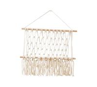 EHJRE Boho Macrame Organizer Da Parete Lettere Libro Arredamento Fattoria Nappa Organizzatore Da Appendere a Parete per La Camera Dei Bambini Decorazione De, Bianco, 50 cm x 40 cm