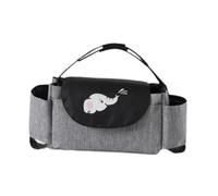 EHJRE Borsa organizer per passeggini Borsa per bambini Borsa da viaggio per passeggini per bambini e animali domestici, Elefante Grigio Nero