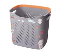 EHJRE Cesto per La Biancheria, Contenitore Portaoggetti, Facile Da Trasportare, Lenzuola, Organizer Decorativo per Coperte, Cesto per La Biancheria per Dorm, L and Grey