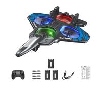 EHJRE Modello di Aereo da Caccia Telecomandato con Funzione Acrobatica a 360 Gradi E Luci a LED per Notturni per Bambini, Batteria Blu Tre