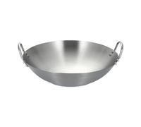 EHJRE Pentola Acciaio Inox, Padella Multiuso in Argento, Fondo Piatto per Frittura, Stufatura, Cottura a Fuoco, Induzione Elettrica, Diametro 22 Cm