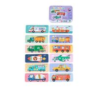 EHJRE Puzzle in Legno, Giocattoli Educativi, Giocattolo Prescolare per L'apprendimento del Linguaggio dei Segni con Scatola di Metallo, Forme dai Colori, Traffico