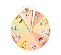 EHJRE Ruota delle in Legno per Bambini, Ruota dei, Strumento Didattico per Bambini, Insegna Le con Le Espressioni dei, Ta, Diametro 15 Cm