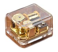 EHJRE Scatola Musicale Unica, Acrilico Trasparente con Movimento Placcato in Oro nel Meccanismo per Matrimonio, Regalo, Natale, Stella alpina, Taglia unica