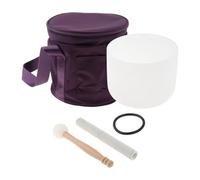 EHJRE Set di Campane Tibetane di Cristallo con Bacchette, Suono Curativo, Borsa per Il Trasporto, Ciotola Tibetana Leggera per Meditazione E, 10 Inch Set