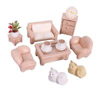 EHJRE Set di Mobili per Case delle Bambole, Giocattolo in Miniatura per Divano E Tavolo da tè, Oggetti di Scena per Scene di Vita, Giocattoli per Giochi di, 12 Pezzi