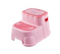 EHJRE Sgabello a Due Gradini per Bambini Accessorio per Vasino per WC Sgabello Da Bagno Portatile Versatile Sgabello con Gradino per Cucina Camera Da Letto, ROSA, Taglia unica bambino