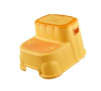 EHJRE Sgabello a Due Gradini per Bambini Accessorio per Vasino per WC Sgabello Da Bagno Portatile Versatile Sgabello con Gradino per Cucina Camera Da Letto, giallo, Taglia unica bambino