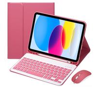 EHLCYS Custodia con Tastiera per iPad (A16) 11a Generazione 11 Pollici 2025/iPad 10a Generazione 10,9 Pollici, Tastiera Bluetooth Staccabile, Custodia Ultrasottile con Portapenne E Mouse,Rosso
