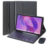 EHLCYS Custodia con Tastiera per Lenovo Idea Tab 11 Pollici 2025 (TB-336ZU/TB-336FU), Layout Italiano Tastiera Bluetooth Staccabile Retroilluminata 7 Colori, Cover Ultrasottile con Mouse,Nero