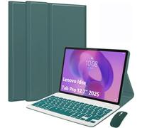 EHLCYS Custodia con Tastiera per Lenovo Idea Tab PRO 12,7 Pollici 2025 Modello (TB373FU/TB375FC), Layout Italiano Tastiera Bluetooth Staccabile, Cover Ultrasottile Multi-Angolo con Mouse,Verde