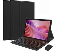 EHLCYS Custodia con Tastiera per Lenovo Tab 10.1 Pollici 2025 Release (TB-311FU/TB-311XU), Tastiera Wireless Bluetooth Magnetica Staccabile, Custodia Ultrasottile Multi-Angolo con Mouse,Nero